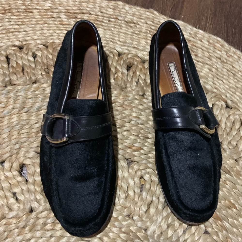 Oscar de la Renta Black Loafers